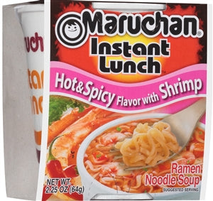 Maruchan Instant Hot & Spicy Shrimp Flavored Ramen Noodle Soup-2.25 oz.-12/Case
