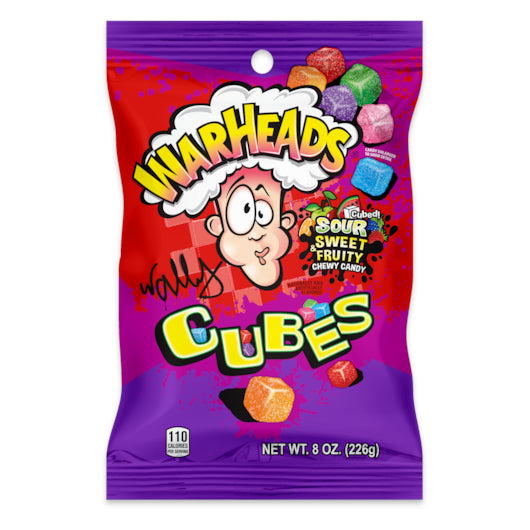 Warheads Cubes Peg Bag-8 oz.-12/Case