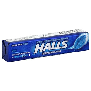 Halls Menthol Eucalyptus Cough Drops-9 Count-20/Box-24/Case