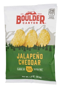Boulder Canyon Jalapeno Cheddar Kettle Cooked Potato Chips-1.5 oz.-55/Case