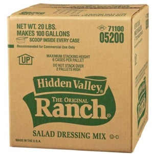 Hidden Valley Original Ranch Bag In Box Dressing Mix 100 gal Hidden Valley Original Ranch Bag In Box Dressing Mix 100 gal