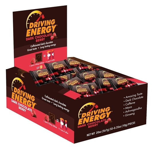 Zenevo Driving Energy Dark Chocolate Berry-0.35 oz.-50/Box-10/Case