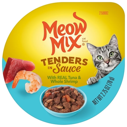 Meow Mix Tenders In Sauce Tuna & Shrimp-2.75 oz.-12/Case