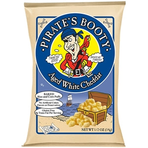 Pirate's Booty Puffs Aged White Cheddar 0.5 Oz Bag 36/box Ships In 1-3 Business Days