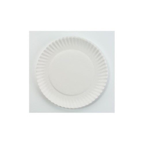 AJM Packaging White Paper Plates 6 inch Dia 100/Bag 10 Bags/Carton