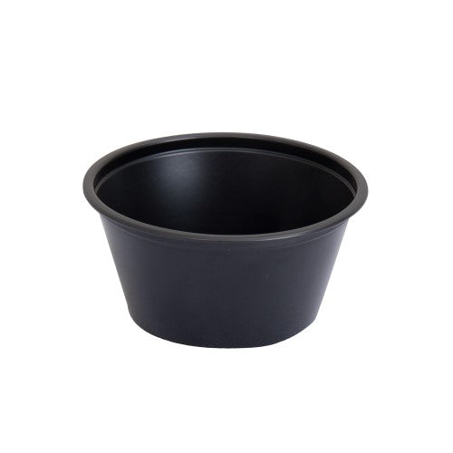 Choice 4 oz. Black Plastic Souffle Cup / Portion Cup - 2500/Case