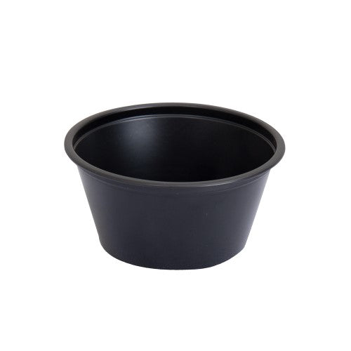 Choice 5.5 oz. Black Plastic Souffle Cup / Portion Cup - 2500/Case