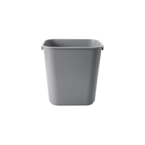 Deskside Plastic Wastebasket, 3.5 Gal, Plastic, Gray