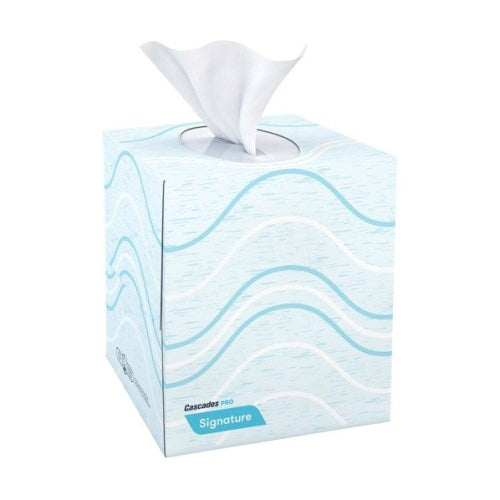 Signature Facial Tissue, 2-ply, White, Cube, 90 Sheets/box, 36 Boxes/carton