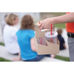 4-Cup Drink Carrier With Handle Paperboard - 6.5 X 6.25 X 9 250/Case