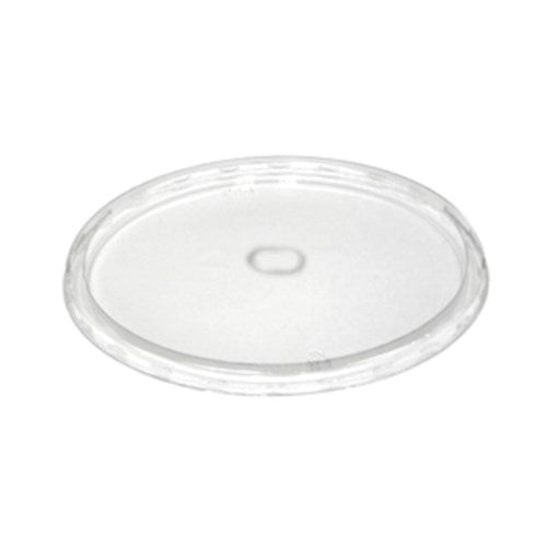 10" X 0.4" Clear Rpet Flat Lid With Center Snap 200/Case