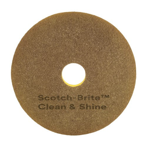 Scotch-Brite Clean And Shine Pad Polyester Yellow And Gold - 16" 5/Case