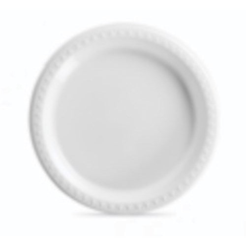 Heavyweight Plastic Plates, 9" Dia, White, 125/pack, 4 Packs/carton