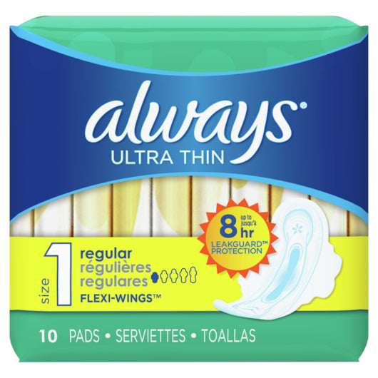 Always Ultra Thin Regular With Wings Pads-10 Count-12/Case