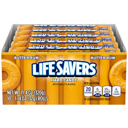 Lifesavers Butter Rum Candy-1.14 oz.-20/Box-15/Case
