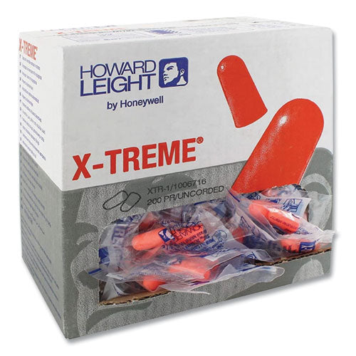 Howard Leight By Honeywell X-treme Uncorded Disposable Earplugs Uncorded One Size Fits Most 32 Db Orange 2000/Case