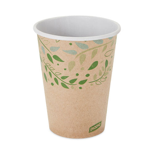 Dixie Ecosmart Recycled Fiber Hot/cold Cups 12 Oz Kraft/green 50/sleeve 20 Sleeves/Case