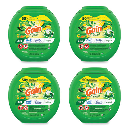 Gain® Gain Flings Detergent Pods Original 76 Pods/tub 4 Tubs/Case