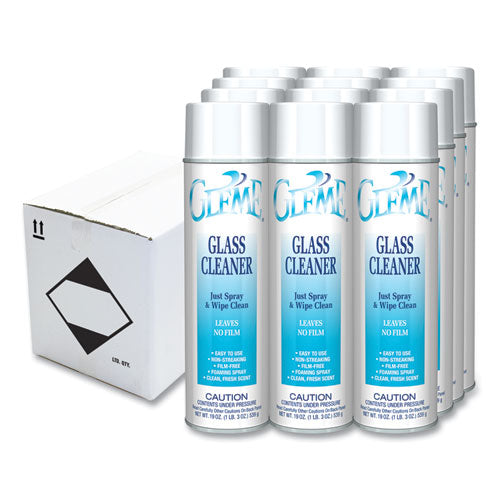 Claire Gleme Glass Cleaner Fresh Scent 19 Oz Aerosol Spray Dozen