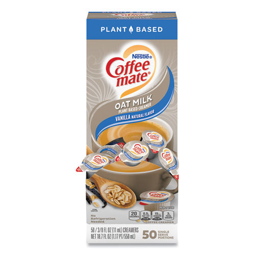 Coffee Mate Plant-based Oat Milk Liquid Creamers Natural Vanilla 0.38 Oz Mini Cups 50/box