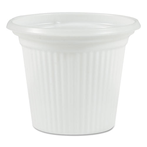 60 Pack Plastic Condiment Souffle Containers with Attached Lids 1