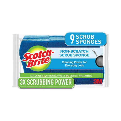 Scotch-Brite Non-scratch Multi-purpose Scrub Sponge 4.4x2.6 0.8" Thick Blue 9/pack