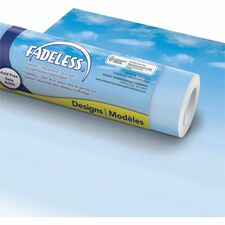 Fadeless Bulletin Board Paper Rolls-Classroom Door File Cabinet School Home Office Project Display Table Skirting Party Decoration-48"Width X 50 FtLength-1 Roll-Wispy Clouds-Paper