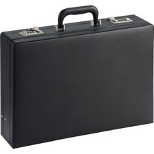 LYS Carrying Case Attach&eacute  Paper  File  Business Tools-Black-Vinyl Body-12.5" Height X 17.5" Width X 4" Depth-1 Each