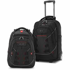 Samsonite Tectonic Nutech Carrying Case Rugged Backpack For 11" To 17" Notebook Tablet Water Bottle Umbrella Card Accessories-Black-Water Resistant Drop Resistant-1680D Ballistic Polyester Body-Shoulder Strap-19.1" Height X 8.7" Width X 13.2" Depth