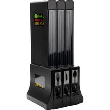 Mind Reader 3-Compartment Utensil Dispenser Organizer-300-3 Compartments-24" Height X 11.5" Width10.3" Length-Counter-Durable Lightweight Mold Resistant Warp-free Easy To Clean Warp Resistant Bacteria Resistant-Black-Acrylic-1 Each