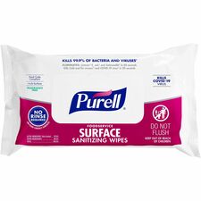 PURELL&reg  Foodservice Surface Sanitizing Wipes-White-Pre-moistened  Easy To Use  Chemical-free  Fragrance-free  Portable  Resealable-For Food Service-72/Pack