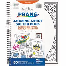 Pacon Amazing Artist Sketch Book-80 Pages-Black White Cover-Perforated Acid-free