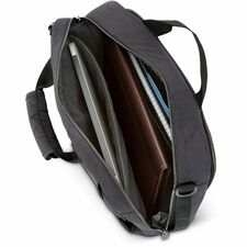 Samsonite HEATHER Carrying Case Briefcase For 15.6" Notebook Pen Key Tablet-Black-Water Resistant-Ripstop Polyester Body-Tricot Interior Material-Handle Shoulder Strap