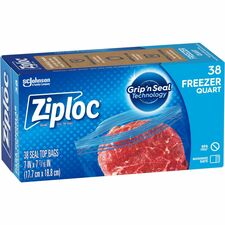 Ziploc Seal Top Bags, Freezer, Quart 38 Ea