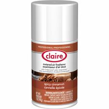 Claire Metered Air Freshener With Ordenone-Aerosol-6000 Ft�-11 Fl Oz 0.3 Quart-Spicy Cinnamon-30 Day-12/Carton-Odor Neutralizer