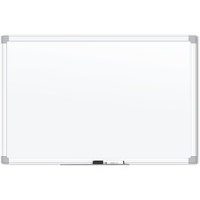 U Brands White Aluminum Framed Magnetic Porcelain Steel Board  48" X 36"-48" 4 Ft Width X 36" 3 Ft Height-White Porcelain Steel Surface-White Aluminum Frame-Rectangle-Horizontal/Vertical-1