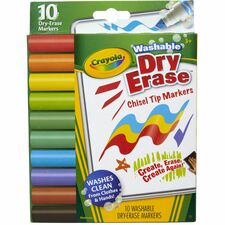 Crayola Washable Dry Erase Marker Set - Assorted Colors, Thin, Set of 12