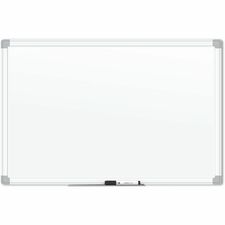 U Brands White Aluminum Framed Magnetic Porcelain Steel Board  72" X 47"-72" 6 Ft Width X 47" 4 Ft Height-White Porcelain Steel Surface-White Aluminum Frame-Rectangle-Horizontal/Vertical-1