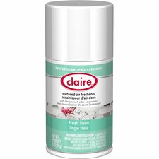 Claire Metered Air Freshener With Ordenone-Aerosol-6000 Ft�-11 Fl Oz 0.3 Quart-Fresh Linen-30 Day-12/Carton-Odor Neutralizer