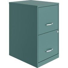 LYS SOHO File Cabinet-14.3" X 18" X 24.5"-2 X Drawers For File  Document-Letter-Glide Suspension  Locking Drawer  Pull Handle-Teal-Baked Enamel-Steel-Recycled-Assembly Required