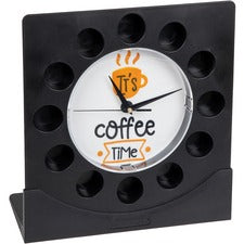 Mind Reader Anchor Coffee Pod Holder With Clock-1-Black