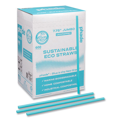 Phade™ Marine Biodegradable Straws 7.75" Ocean Blue 6000/Case
