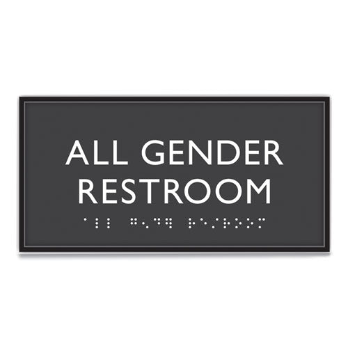 Headline Sign Ada Sign All Gender Restroom Plastic 4x4 Clear/white