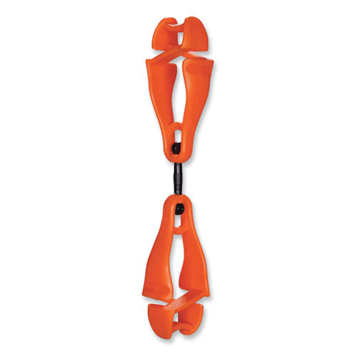 Ergodyne Squids 3420 Dual Clip Swivel Glove Clip Holder 1x0.6x5.5 Acetal Copolymer Orange 100/pack