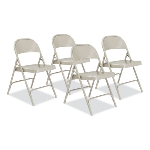 NPS 50 Series All-steel Folding Chair Supports 500 Lb 16.75" Seat Height Gray Seat/back/base 4/Case Ships In 1-3 Bus Days
