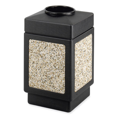 Safco Canmeleon Aggregate Panel Receptacles Top-open 38 Gal Polyethylene Black