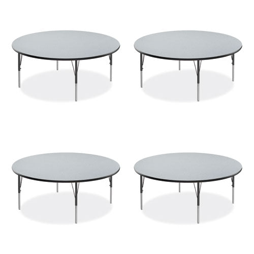 Correll Height Adjustable Activity Table Round 60"x19" To 29" Gray Granite Top Black Legs 4/pallet