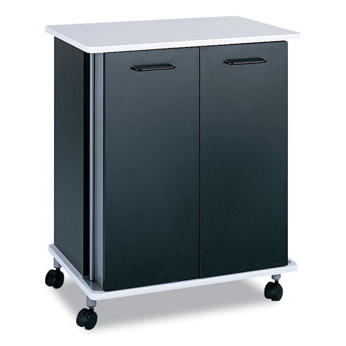 Safco Refreshment Stand Engineered Wood 9 Shelves 29.5"x22.75"x33.25" Black/white