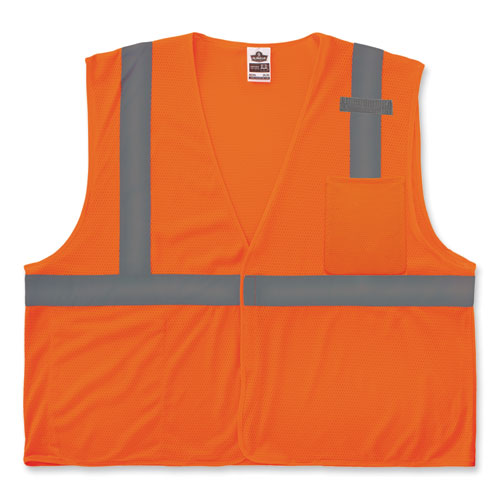 Ergodyne Glowear 8210hl-s Single Size Class 2 Economy Mesh Vest Polyester 5x-large Orange