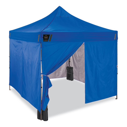 single skin tent Ergodyne Shax 6053 Enclosed Pop-up Tent Kit Single Skin 10 Ftx10 Ft  Polyester/steel Blue